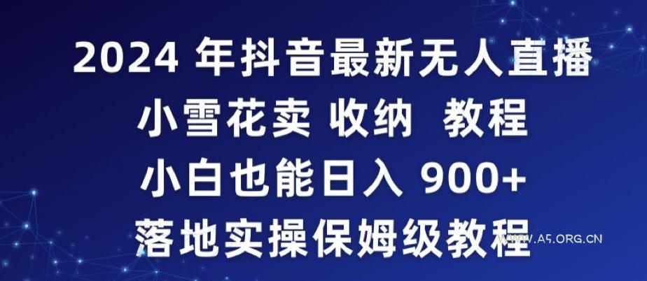2024年抖音最新无人直播小雪花卖收纳教程，小白也能日入900+落地实操保姆级教程【揭秘】-小红泡
