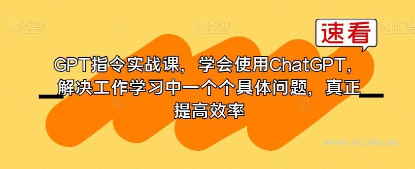 GPT指令实战课，学会使用ChatGPT，解决工作学习中一个个具体问题，真正提高效率-小红泡