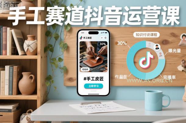 手工赛道抖音运营课,手工赛道流量运营-小红泡