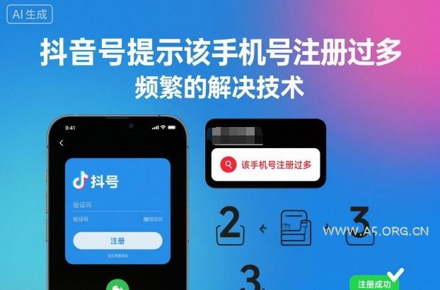 抖音号提示该手机号注册过多,频繁的解决技术-小红泡