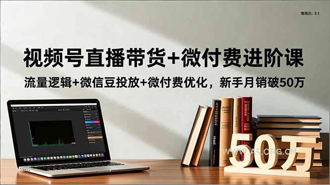 视频号直播带货+微付费进阶课:流量逻辑+微信豆投放+微付费优化,新手月销破50万-小红泡