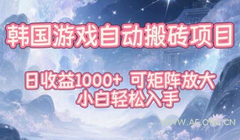 韩国游戏自动搬砖项目，日收益1k+，可矩阵放大，小白轻松入手【揭秘】-小红泡