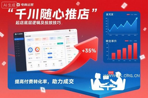 千川随心推起店底层逻辑及投放技巧，提高付费转化率，助力成交-小红泡