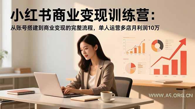 小红书商业变现训练营：从账号搭建到商业变现的完整流程，单人运营多店月利润10万-小红泡