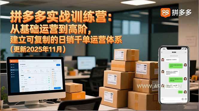 拼多多实战训练营：从基础运营到高阶，建立可复制的日销千单运营体系(更新11月-小红泡