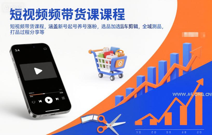 短视频带货课程，涵盖新号起号养号涨粉，选品加选品车剪辑，全域测品，打品过程分享等-小红泡