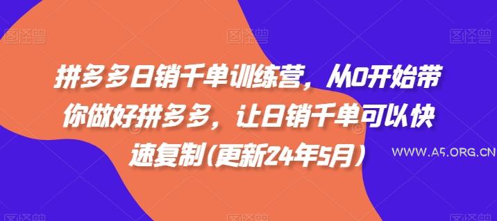拼多多日销千单训练营,从0开始带你做好拼多多,让日销千单可以快速复制(更新25年11月)-小红泡