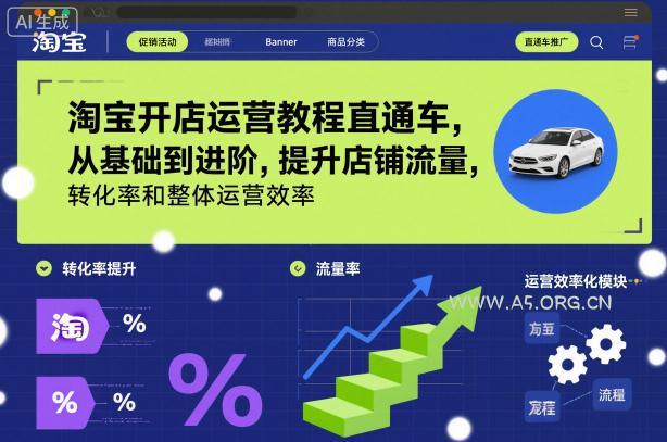 淘宝开店运营教程直通车,从基础到进阶,提升店铺流量,转化率和整体运营效率(更新11月)-小红泡