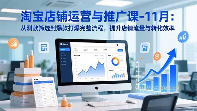 淘宝店铺运营与推广课-11月：从测款筛选到爆款打爆完整流程，提升店铺流量与转化效率-小红泡