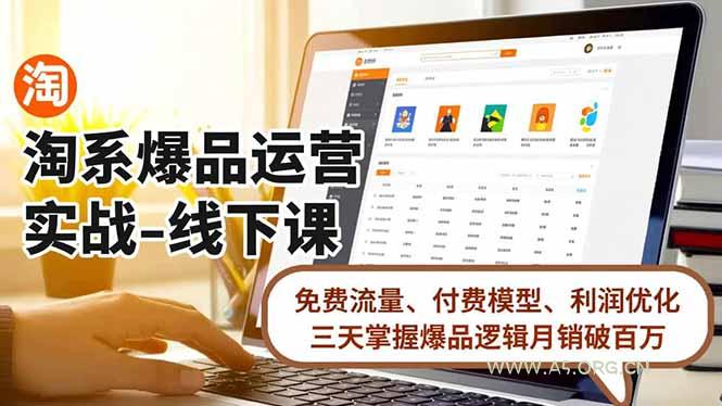 淘系爆品运营实战-线下课,免费流量、付费模型、利润优化,三天掌握爆品逻辑月销破百万-小红泡