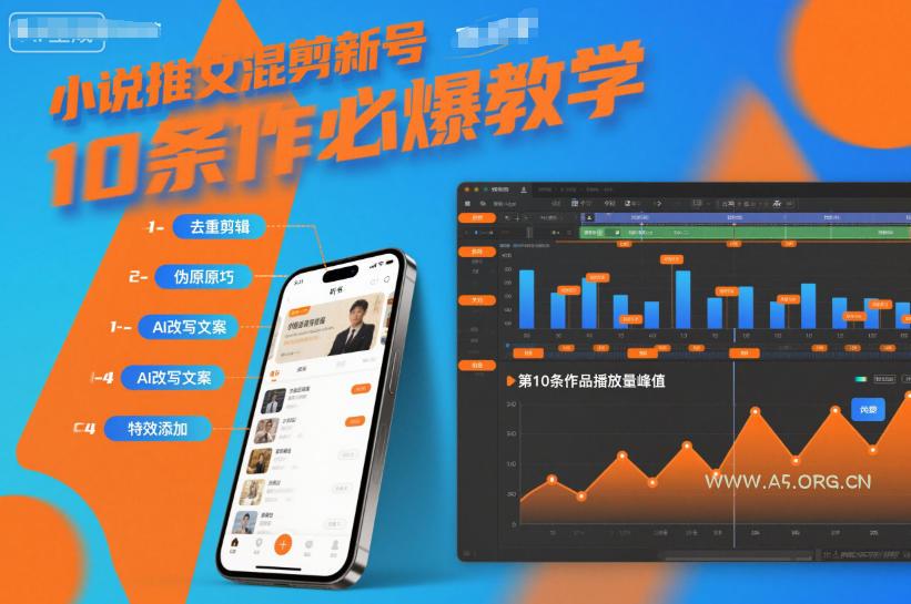 小说推文混剪新号10条必爆教学,伪原创10条作品必爆技巧-小红泡