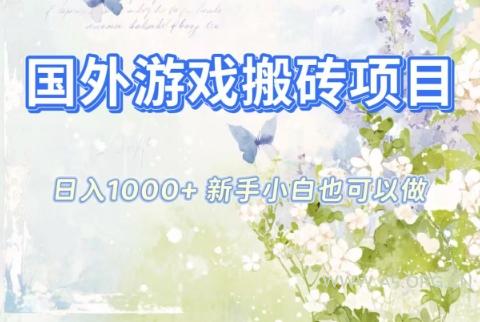 国外游戏搬砖项目，日入1k+，全自动解放双手，新手小白也可做【揭秘】-小红泡