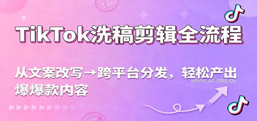 TikTok洗稿剪辑全流程,从文案改写到跨平台分发,轻松产出爆款内容,流量翻倍不是梦-小红泡