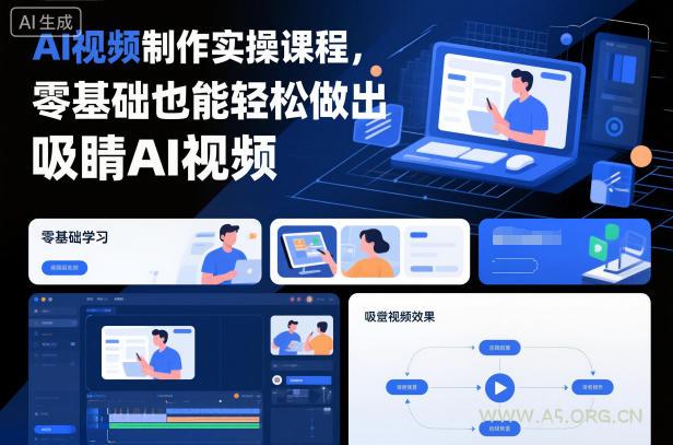 AI视频制作实操课程，零基础也能轻松做出吸睛AI视频-小红泡