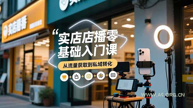 实体店播零基础入门课,实体店+短视频+直播+微信生态+私域社群,从流量获取到私域转化-小红泡