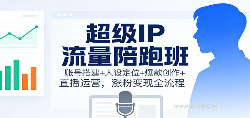 超级IP流量陪跑班：账号搭建+人设定位+爆款创作+直播运营，涨粉变现全流程-小红泡