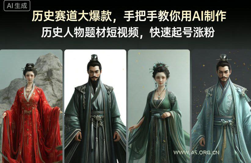 历史赛道大爆款，手把手教你用AI制作历史人物题材短视频，快速起号涨粉-小红泡