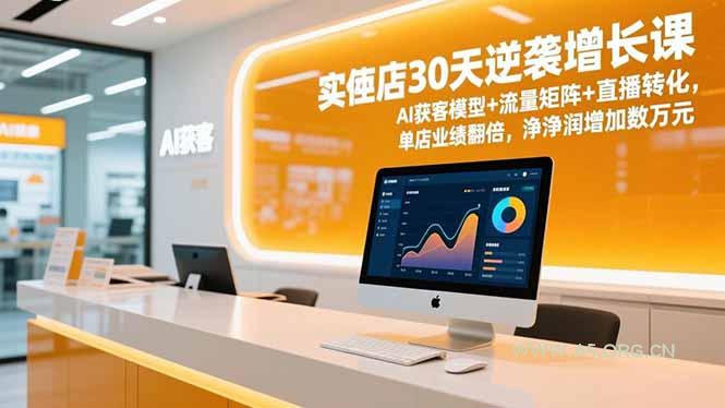 实体店30天逆袭增长课，AI获客模型+流量矩阵+直播转化，单店业绩翻倍，净利润增加数万元-小红泡