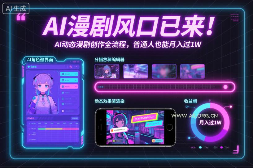 AI漫剧风口已来！AI动态漫剧创作全流程，普通人也能月入过1W-小红泡