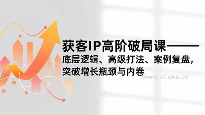 获客IP高阶破局课，底层逻辑、高级打法、案例复盘，突破增长瓶颈与内卷-小红泡