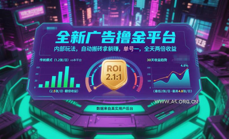 全新广告撸金平台,内部玩法,自动搬砖拿躺賺,单号一天保底2张+,全天两倍收益【揭秘】-小红泡