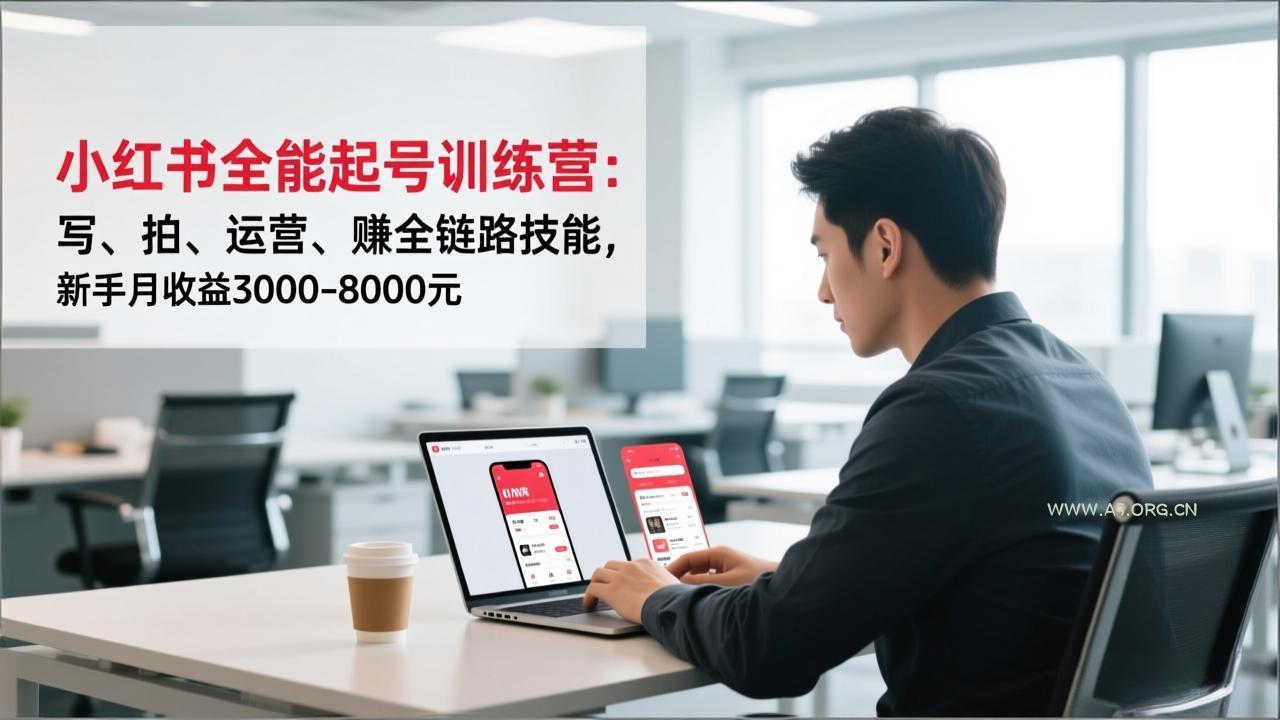 小红书全能起号训练营:写、拍、运营、赚全链路技能,新手月收益3000-8000元-小红泡