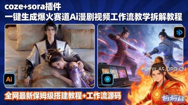 SORA2一键生成AI漫剧视频coze工作流搭建教程,小白轻松入局漫剧圈-小红泡