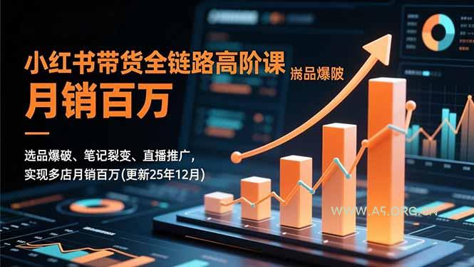 小红书带货全链路高阶课，选品爆破、笔记裂变、直播推广，实现多店月销百万(更新25年12月-小红泡