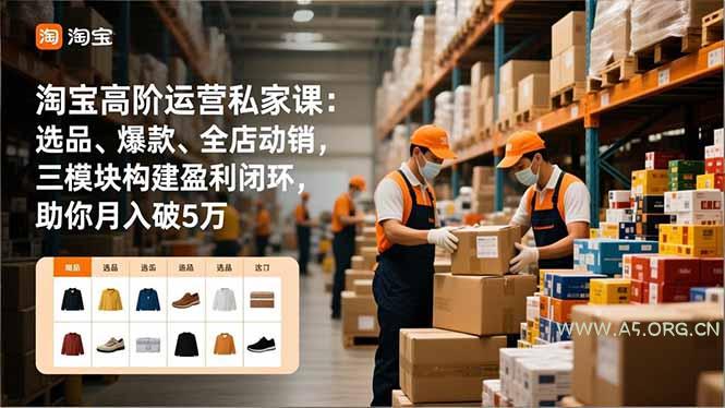 淘宝高阶运营私家课:选品、爆款、全店动销,三模块构建盈利闭环,助你月入破5万-小红泡