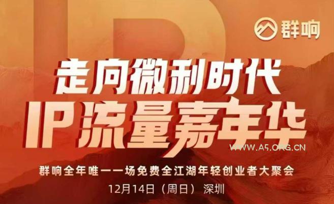 2025ip嘉年华万人12月14深圳线下课，走向微利时代，IP流量嘉年华，实操性极强的商业干货课-小红泡