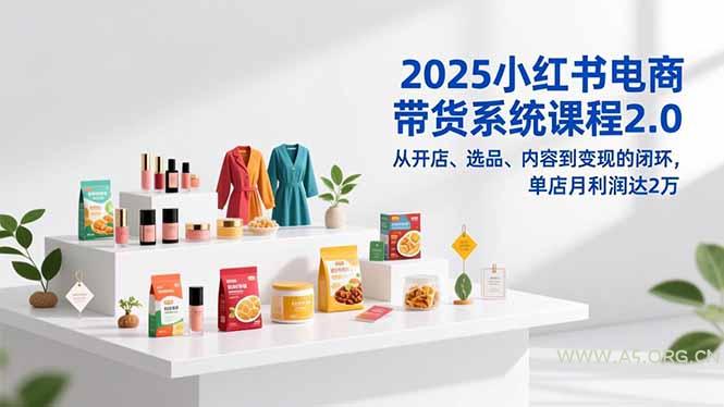 2025小红书电商带货系统课程2.0，从开店、选品、内容到变现的闭环，单店月利润达2万-小红泡
