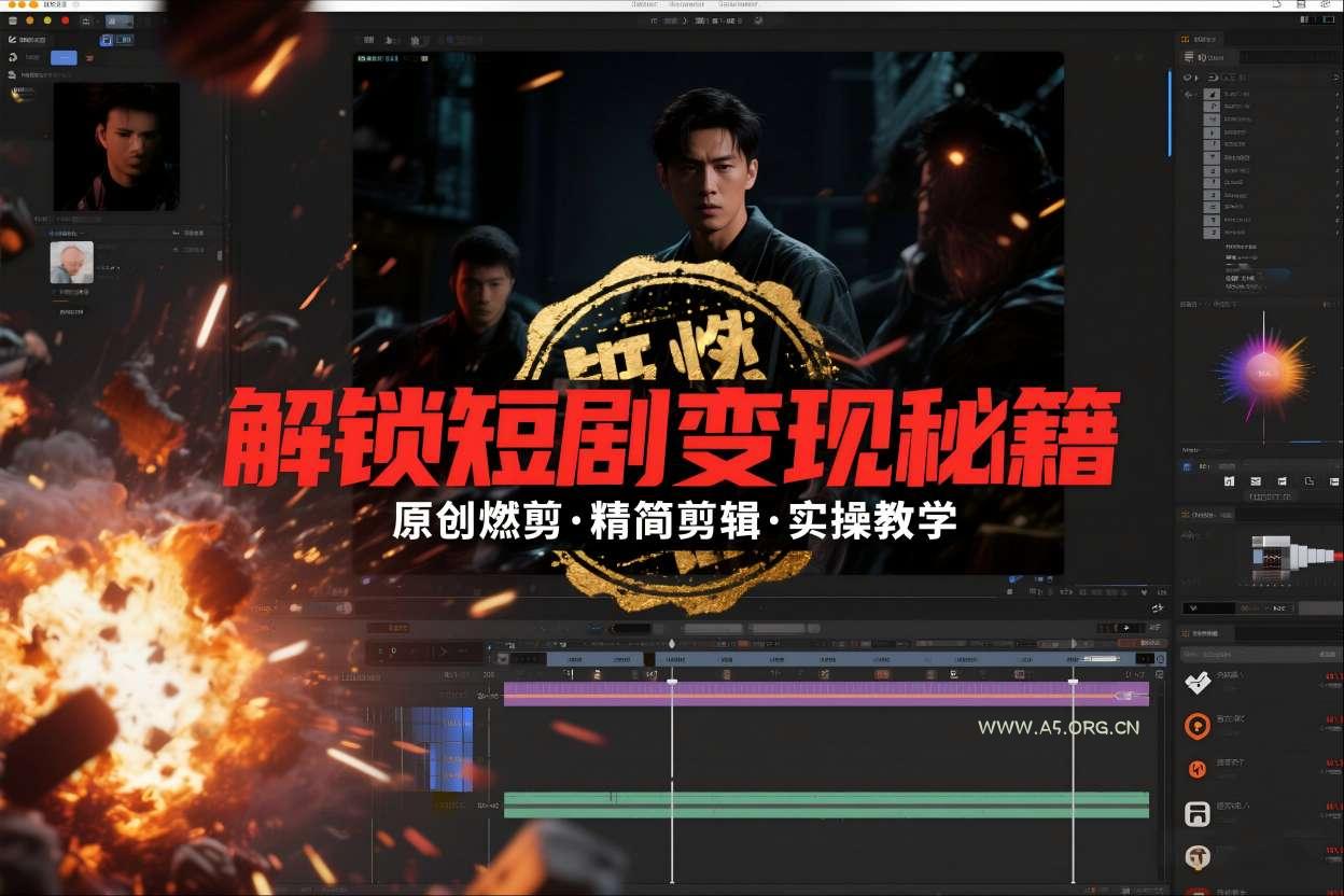 短剧拉新之原创燃剪精简剪辑实操课，解锁短剧变现秘籍-小红泡
