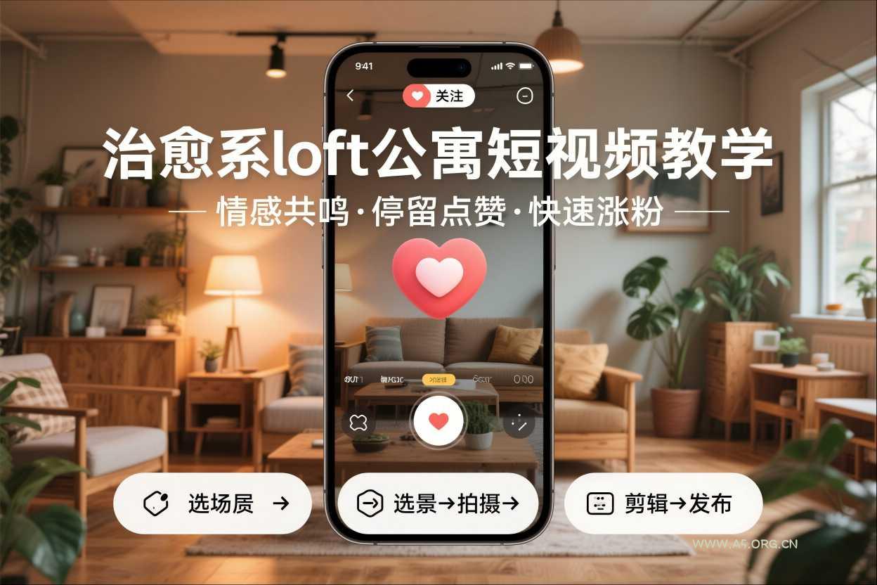 治愈系loft公寓短视频制作教学，情感共鸣引停留点赞关注，快速起号涨粉-小红泡