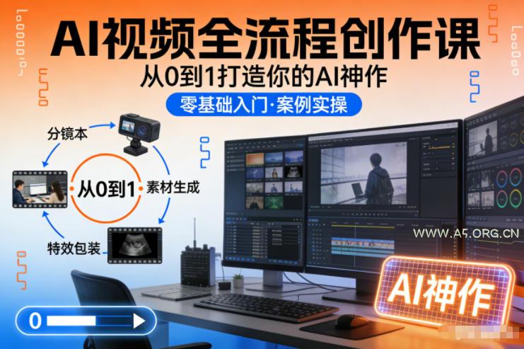 AI视频全流程创作课,从0到1打造你的AI神作-小红泡