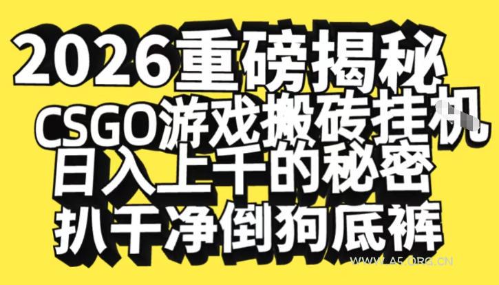 2026开年重磅解密,CSGO游戏搬砖挂G日入1k+的秘密,把倒狗的底裤扒干【揭秘】-小红泡