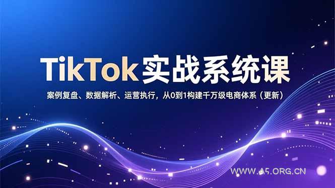 TikTok实战系统课,案例复盘、数据解析、运营执行,从0到1构建千万级电商体系(更新-小红泡