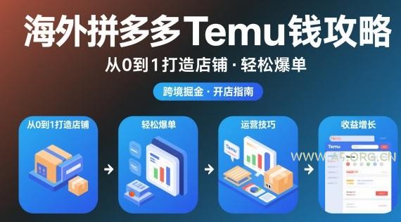 海外拼多多temu钱攻略从0到1打造店铺,轻松爆单-小红泡