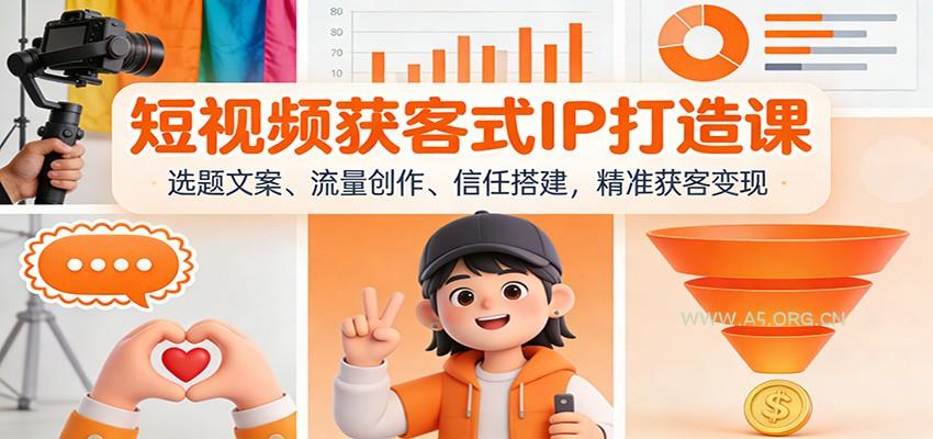 短视频获客式IP打造课：选题文案、流量创作、信任搭建，精准获客变现-小红泡