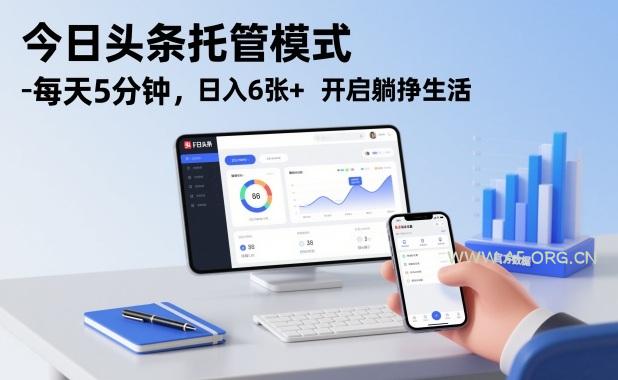 今日头条托管模式,每天5分钟,日入6张+,开启躺挣生活【揭秘】-小红泡