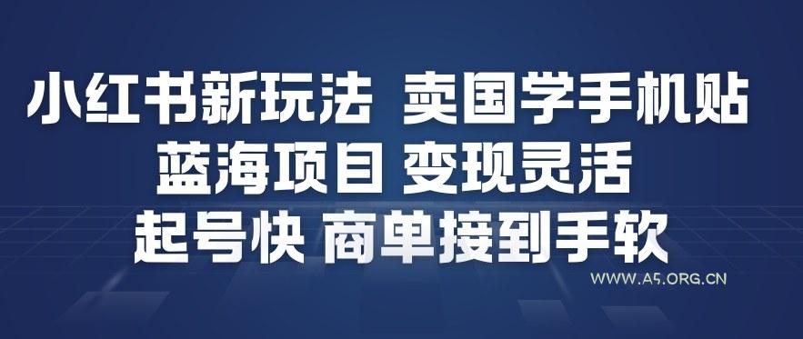 小红书新玩法，卖国学手机贴，蓝海项目，变现灵活，起号快，商单接到手软-小红泡