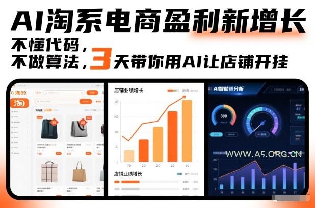 AI淘系电商盈利新增长，不懂代码，不做算法，3天带你用AI让店铺开挂-小红泡