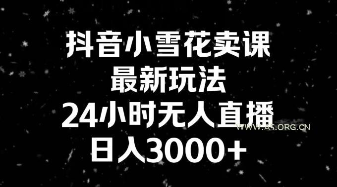 抖音小雪花卖课，24小时无人直播，日入3000+，小白也能轻松操作-小红泡