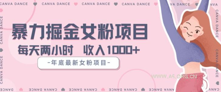 年底暴力女粉掘金项目5天变现1.5W+【揭秘】-小红泡