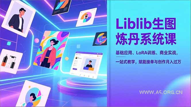 Liblib生图炼丹系统课，基础应用、LoRA训练、商业实战，一站式教学，赋能接单与创作月入过万-小红泡