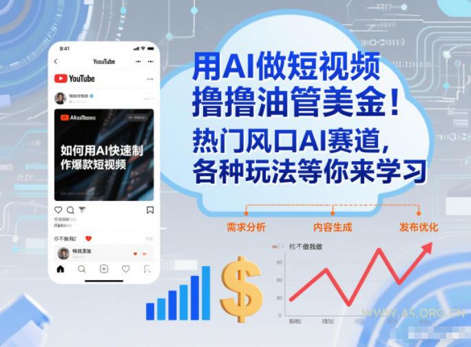 用AI做短视频撸油管美金,热门风口AI赛道,你不做我做,各种玩法等你来学习-小红泡