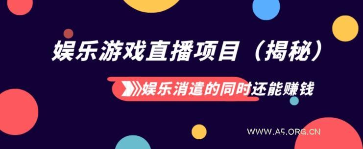 娱乐消遣的同时还能赚钱娱乐游戏直播项目（揭秘）-小红泡