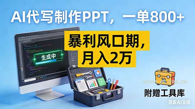AI代写制作PPT,一单800+, 暴利风口期,月入2万【附工具】-小红泡