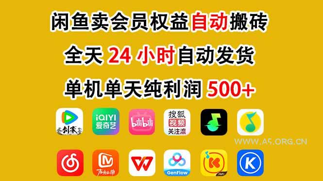 闲鱼卖会员权益,一部手机日入5张+,无需囤货全程24小时自动托管-小红泡