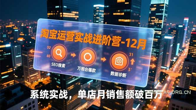 淘宝运营实战进阶营-12月：SEO搜索、万相台爆款、数据诊断，系统实战，单店月销售额破百万-小红泡