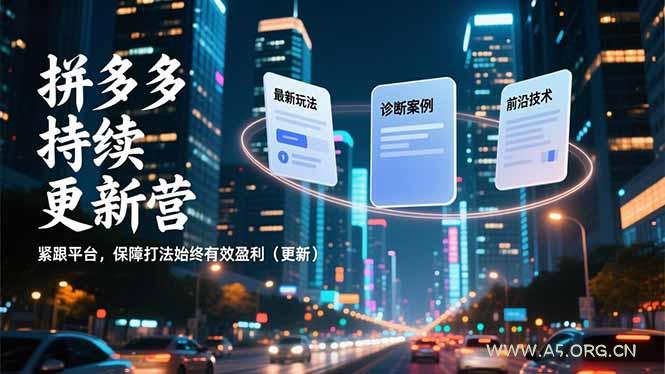 拼多多持续更新营,最新玩法、诊断案例、前沿技术,紧跟平台,保障打法始终有效盈利(更新-小红泡